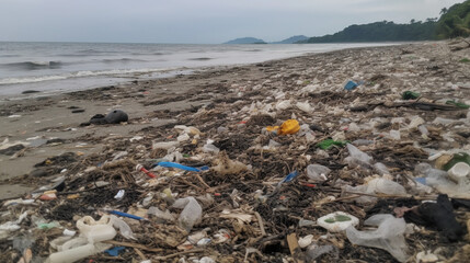 Fototapeta na wymiar Beach pollution