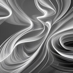 A swirling smoke pattern in black and white3, Generative AI