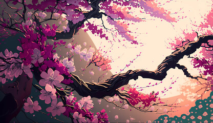 beautiful cherry blossom illustration
