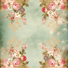 Generative AI: Stylish Design Texture Wallpaper with Flowers.