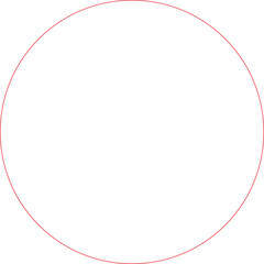 Red circle frame outline simple geometric shape