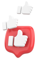 Like icon. Like button. 3D illustration.