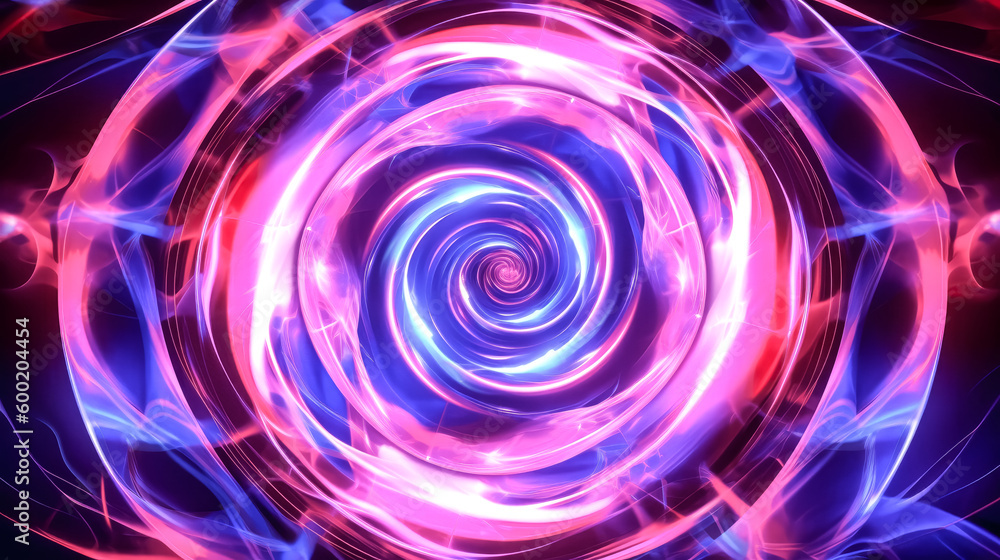 Aufkleber an abstract neon background with glowing pink and blue cubes was created - generative ai.