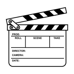 Movie Clapper Board Slate Icon for Logo and More