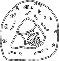 Sushi japanese cuisine line drawing.