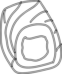 Sushi japanese cuisine line drawing.