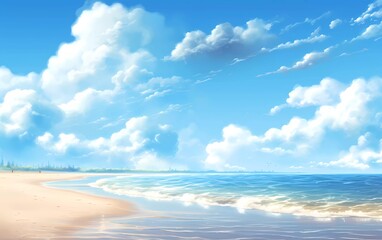 beach with blue sky