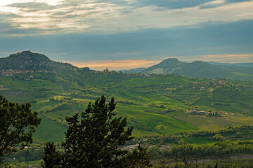 view from Verucchio to the surrounding landscape
