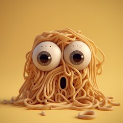 Cute Cartoon Pasta Character (Generative AI) - obrazy, fototapety, plakaty