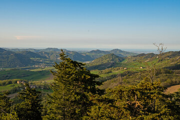 view from San Leo to the surrounding landscape