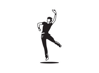 aerobic exercise icon vector, woman warm up pose