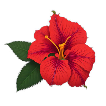 hibiscus flower isolated on white generated with AI