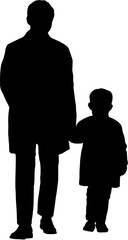 silhouette of a father and son illustration