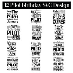 Pilot Birthday wishing  SVG Design 