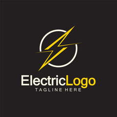 Electric logo design template,isolated on black background