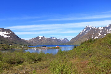 Sildpollnes Church in Austvagooya on Lofoten Islands, Norway