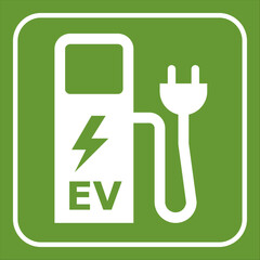 Vector graphic of sign for electric vehicle charging point