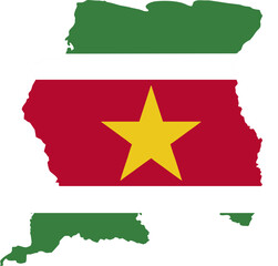 Flag Map of Suriname 