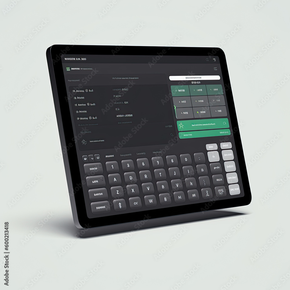 Poster crypto currency pos terminal device for reading banking cards generative ai