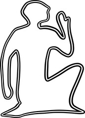 Hiroglef egyptian line drawing decoration.