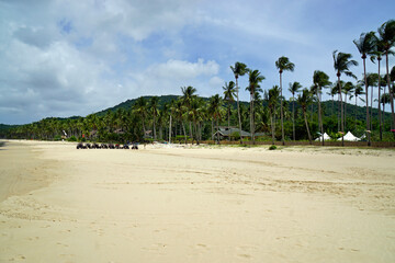 white sandy napcan beach on palawan island near el nido