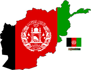Afghanistan Map and Flag