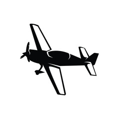 simple logo Illustrative airplane with black and white