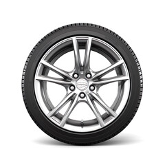Obraz premium Car wheel isolated on a white background Alpha Channels generative AI