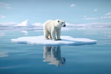 Polar Bear in a snow Ai Generated