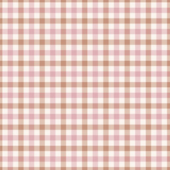 Seamless beige and pink Plaid Pattern.Stripes crossed horizontal and vertical lines.Seamless checkered pattern
