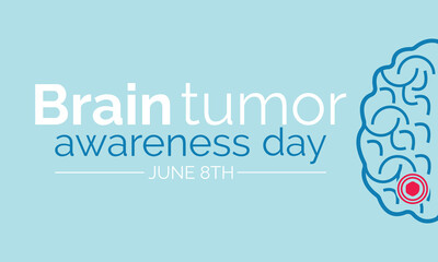 World Brain Tumor Day Vector Illustration. Suitable for greeting card, poster and banner. It is an overgrowth of cells in the brain that forms masses called tumors.  - obrazy, fototapety, plakaty