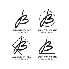 Stylish Letter B Signature Handwriting logo