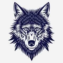 Wolf head Vector illustration. Cool wolf logo