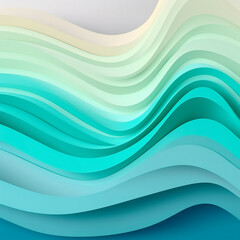 background with multicolored waves in the style of paper craft. High quality  Generative AI