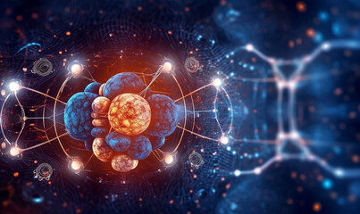 Obraz premium technology and diagnostics background for new and existing medical software, generative AI
