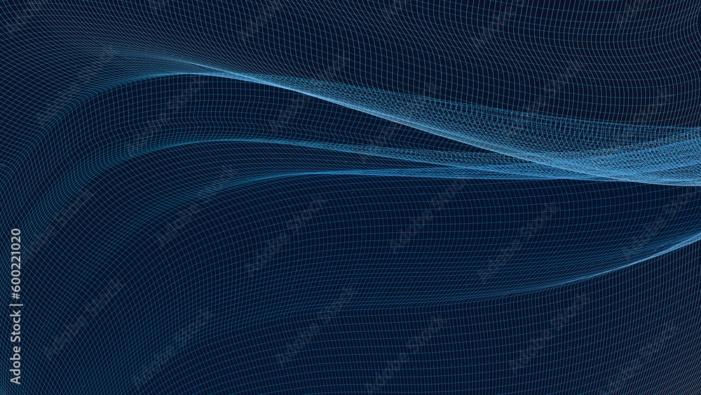 Poster abstract technology background. wavy background with dots