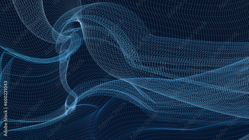 Poster abstract technology background. wavy background with dots