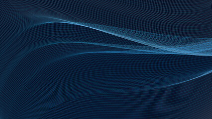 Abstract technology background. Wavy background with dots