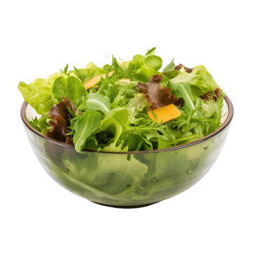 green salad with vinaigrette isolated on a transparent background, generative ai