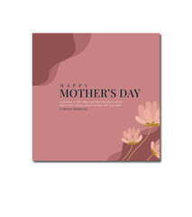 Mothers Day Card with Pink Flowers
