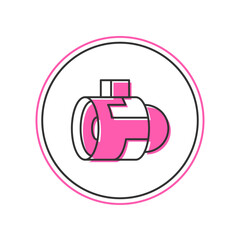 Filled outline Jet engine turbine icon isolated on white background. Plane turbine. Airplane equipment. Jet propeller. Aviation service. Motor running. Vector