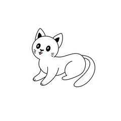 Cat illustration, line art