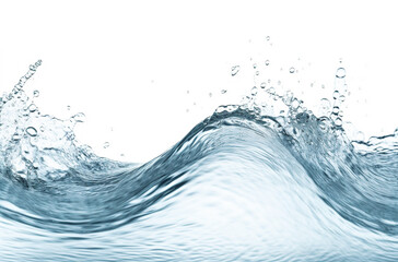 A wave of pure transparent spring water on a white background. Generative ai