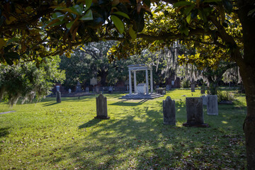 Historic Colonial Park Cemetery, Savannah, Georgia established in 1750