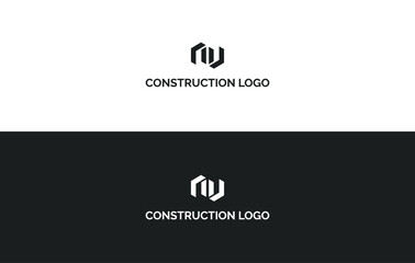 Business logo design. Construction logo in black and white.