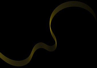Abstract Background with Gold Wave Lines 