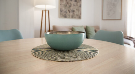 dining table in pastel colors