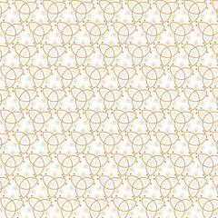 Seamless abstract modern geometric circle line pattern for elegant golden Christmas background birthday party or anniversary gift box pattern design 