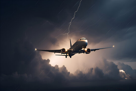 The plane flies through a thunderstorm, Generative AI 4