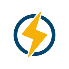 Power Lightning, Electric Fast Thunder Bolt Isolated Vector Icon